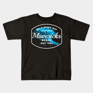 Half Moon Bay Mavericks Beach Surfing Travel Kids T-Shirt